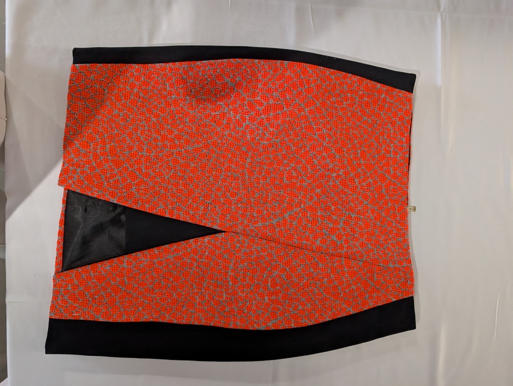 Ted Baker Textured Orange and Black Skirt
